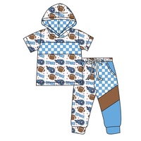 Ensembles de jogging pour enfants en fibre de bambou avec impression personnalisée de football Titans, 95% bambou, 5% élasthanne, tenues à capuche pour bébés et tout-petits