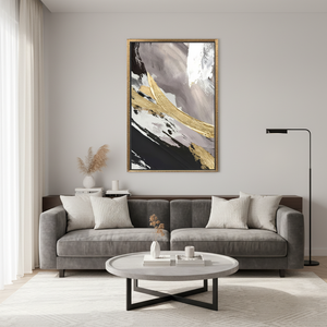 Gray and Gold Marble Printed <b>Canvas</b> Wall Art: Modern Abstract Decor,GOLD <b>FRAMED</b> <b>CANVAS</b> - Product Image 3