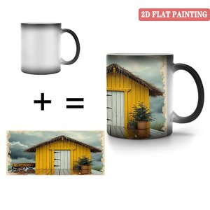 Frosted Black <b>Ceramic</b> Mug 11oz Heat Color Changing Sublimation <b>Cup</b> For Custom Design - Product Image 4