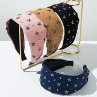 Niche Design INS Style japonais coréen femmes bandeau polyvalent Simple cheveux accessoires étoile Rivet pour influenceurs blogueurs