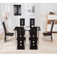 Offre Spéciale classique 4 places Table à manger de luxe moderne Table à manger carrée Table à manger en verre ensemble de Table à manger