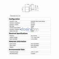 Conector Macho SMP para Microondas, DC-26.5GHz 40Ghz GPO, Conectores de 180 Grados SMD SMT para PCB