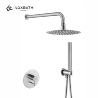 Mélangeur de douche de salle de bain en acier inoxydable dans le mur d'eau froide chaude dissimulé 304 noyau de valve en céramique de robinet pour hôtels appartements