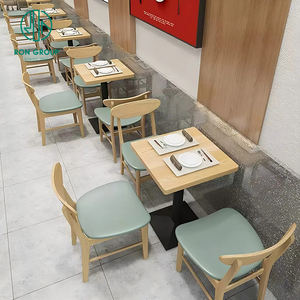 Muebles Modernos Nórdicos al por <span class=keywords><strong>Mayor</strong></span> de Cuero y Madera para Pizzerías, Restaurantes de Comida Rápida y Cafeterías, Conjunto de Mesa y Sillas con Asientos Tipo Booth - Product Image 5