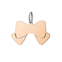 Roman Gentleman Double couche Noeud papillon Géométrique Charme en acier inoxydable avec gravure Anti-perte Pendentif Collier Accessoires