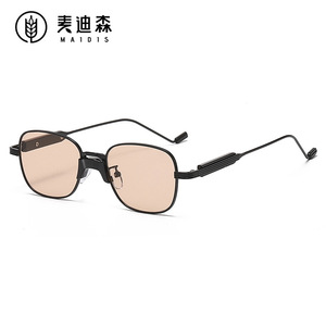 Maidis Square Sunglasses Metal <b>Frame</b> <b>Black</b> Lens UV400 Women's Fashion Sun Glasses - Product Image 1