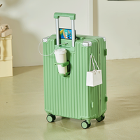 Kit de bagages 20+24+28, avec porte-gobelet et port USB, kit de bagages à main en PC avec roues à 360 degrés.