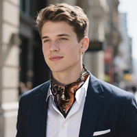 Foulard carré élégant pour homme, 70 cm/27 po, impression personnalisée de créateur, marque de luxe, foulard soyeux pour cheveux, 1026M