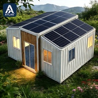 Maison conteneur solaire autonome, système d'alimentation modulaire, stockage d'énergie solaire, villa extensible à double aile, style ferme du Sud-Est