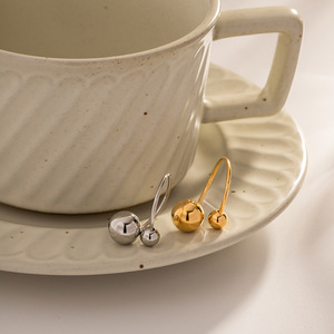 Stainless Steel Geometric <b>Ball</b> Ring 18K Gold Plated Double <b>Sphere</b> Unisex Fashion Jewelry Gift - Product Image 4