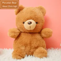 Peluche artisanale super douce à quatre animaux, vernie UV, avec poids, en coton PP et polyester, brodée, anti-stress, modèle Ours