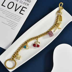 Vai Túi Phụ Kiện Phần Cứng Cổ Điển Vàng Kim Loại Chuỗi Nhỏ Gấu Tim Bướm Chuỗi Với Hooks Cho Trang Trí - Product Image 3