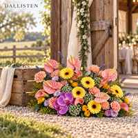 Dallisten Fleurs de mariage au toucher réel, arrangement floral au sol pour la cérémonie, l'allée, la décoration d'événements et de lieux, vente en gros
