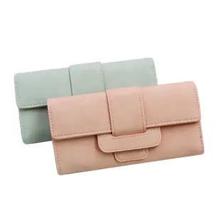 Sac à main en tissu deux couleurs pour femmes, pochette longue à poches multi-cartes, portefeuille à fermeture éclair, nouveau Style