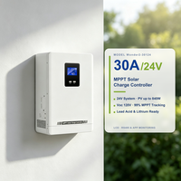 Contrôleur de charge solaire MPPT automatique 30A 12V 24V, régulateur de puissance solaire PV 120V