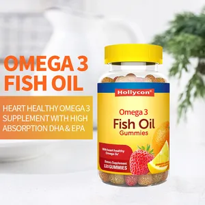 Halal zuckerfreier orangefarbener Geschmack Omega 3 Fischöl Gummibärchen herzgesundes Omega 3 Nahrungsergänzungsmittel mit hoher Absorption DHA und EPA