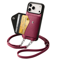 Étui de téléphone magnétique en cuir véritable de luxe avec protection pour iPhone 17 18 Pro Max – Commande en gros et vente au détail