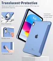 Casing Lipat Tiga Tipis Anti Benturan Kompatibel untuk iPad Pro 11 Air 5 4 10.9 Generasi ke-10 dengan Tempat Pensil Terintegrasi