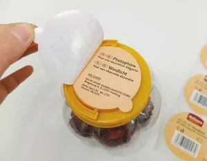 Пользовательские Клей круглый двойной слой лейбл 2 клеящиеся шелушиться и прочитайте буклет лампы в форме свечи конфеты мед Нижняя наклейка