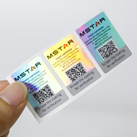 Stiker Hologram Keamanan Laser Kustom dengan Kode QR yang Dapat Dihapus dan Nomor Seri, Label Hologram 3D