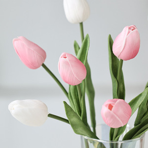 Flores de Tulipán Artificiales Blancas, Amarillas y Rosas de PU, Alta Simulación, Decoración para el Hogar, Accesorios para Bodas, Decoración de Primavera, Reutilizables y Reciclables - Product Image 4