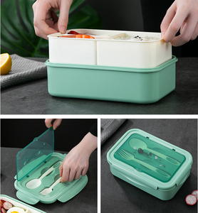 Lonchera Portátil de Doble Capa sin BPA Syh661 al por Mayor, Lonchera Bento para Oficina y Escuela con Cuchara y Tenedor, Contenedor de Almacenamiento para Niños - Product Image 4