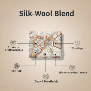 2026 New Collection Designed Renowned Lead Designer Elegant Luxury Reversible Sweat-Wicking Mulberry Silk <strong>Wool</strong> Blend <strong>Shawl</strong> - Product Image 4