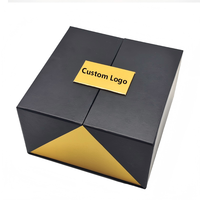 Boîte d'emballage en carton kraft à double porte avec fermeture magnétique, logo personnalisé, doublure en éponge, gaufrage, luxe haut de gamme pour parfum