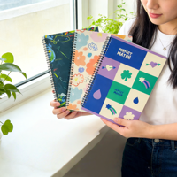 Carnet à spirale premium A5, 200 pages lignées, pour l'école, le bureau, fournitures de papeterie en gros, journal, écriture, notes