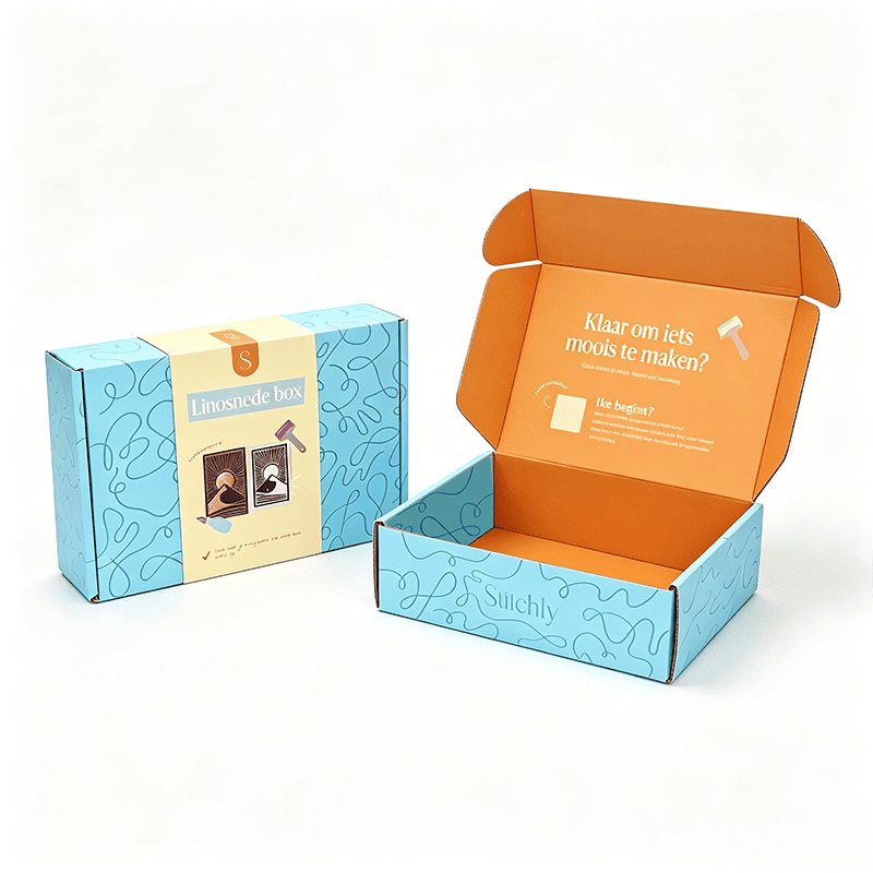 Colorful Craft-Themed Corrugated Paper Box With Custom Logo Cardboard Packaging Shipping Box For DIY Creative Hobby Product Set