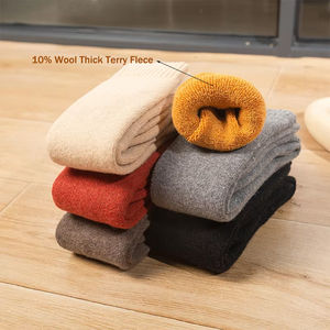 <span class=keywords><strong>Calze</strong></span> al Ginocchio Ultra Spesse 10% Lana per Donna, Logo Personalizzato, <span class=keywords><strong>Calze</strong></span> <span class=keywords><strong>Termiche</strong></span> in Cashmere per Ragazze, <span class=keywords><strong>Calze</strong></span> Lunghe Invernali - Product Image 3