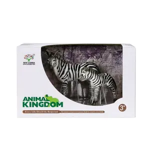 Hewan Raya Kebun Binatang Bermain Set Plastik Realistis Zebra Mainan untuk Bayi Anak-anak Yang Menarik Sukai Hadiah Terbaik PVC Tokoh Hewan Mainan