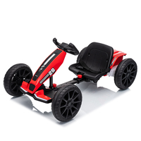 Voiture de course pour enfants, jouet de karting à piles, kart électrique 12V pour enfants avec lumières LED et musique