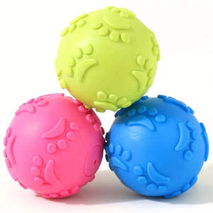 Yzs-squeeking hayvan oyuncak kabarık köpek-oyuncak-top TPR Pet köpek topu - Product Image 5