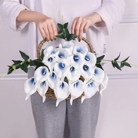 Buket Bunga Calla Lily PU Laris Manis, Dekorasi untuk Pernikahan, Perlengkapan Fotografi Luar Ruangan, Grosir