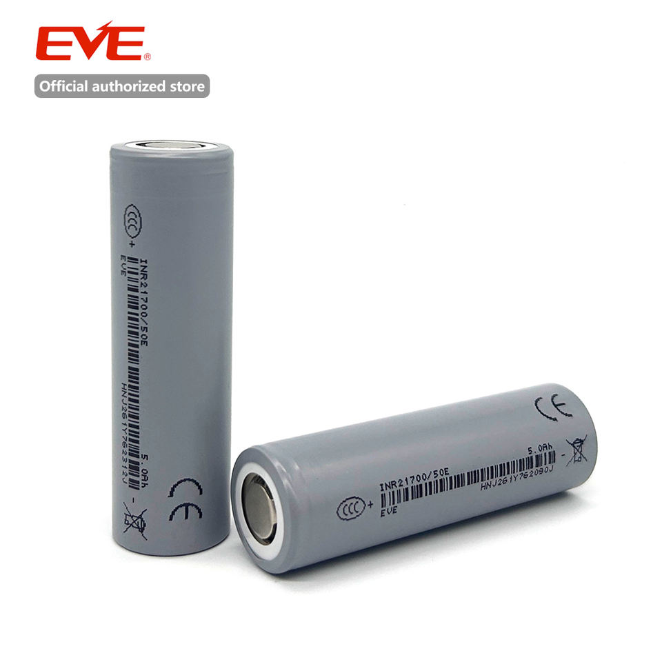 Eve 21700 50e 3.65v 5000mah Ncm Cell Cylindrical Lithium Ion Rechargeable Battery For Home Appliances Golf Carts Scooter