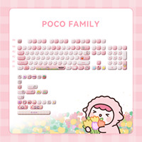Ensemble de touches de clavier AKKO POCO Sheep, 129 touches, PBT, clavier mécanique, finition par sublimation, ensemble complet DIY, mignon pour les filles, utilisation au bureau
