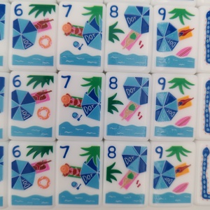 <span class=keywords><strong>Jeu</strong></span> de Mahjong américain sur mesure en acrylique <span class=keywords><strong>blanc</strong></span>, tuiles gravées Nautical NEWS, ventes, palmier de <span class=keywords><strong>coco</strong></span>, dragon vert, <span class=keywords><strong>jeu</strong></span> de société, cadeau de vacances - Product Image 6