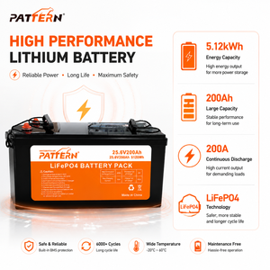 25,6V 200Ah LiFePO4-batterij 5,12kWh zonne-energieopslag, grade A cellen, slimme BMS voor camper, boot en jacht - Product Image 4