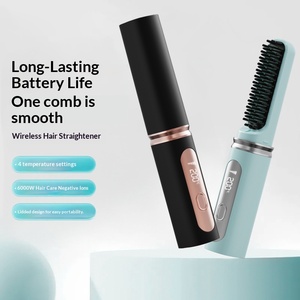 Plancha <span class=keywords><strong>de</strong></span> Pelo Cerámica Inalámbrica Recargable, Portátil, Mini, Multifuncional, Sin Daños al Cabello - Product Image 3