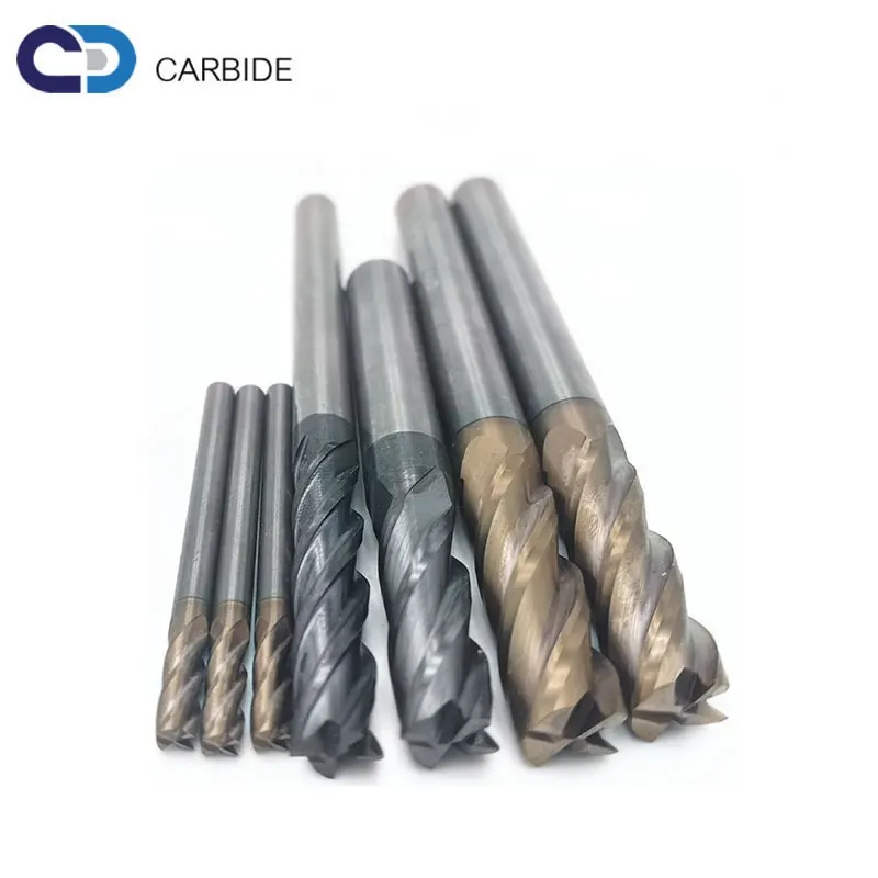 Customizable 4 Flat Carbide End Mill Cutting Tools CNC end milling cutter Tungsten Carbide endmill