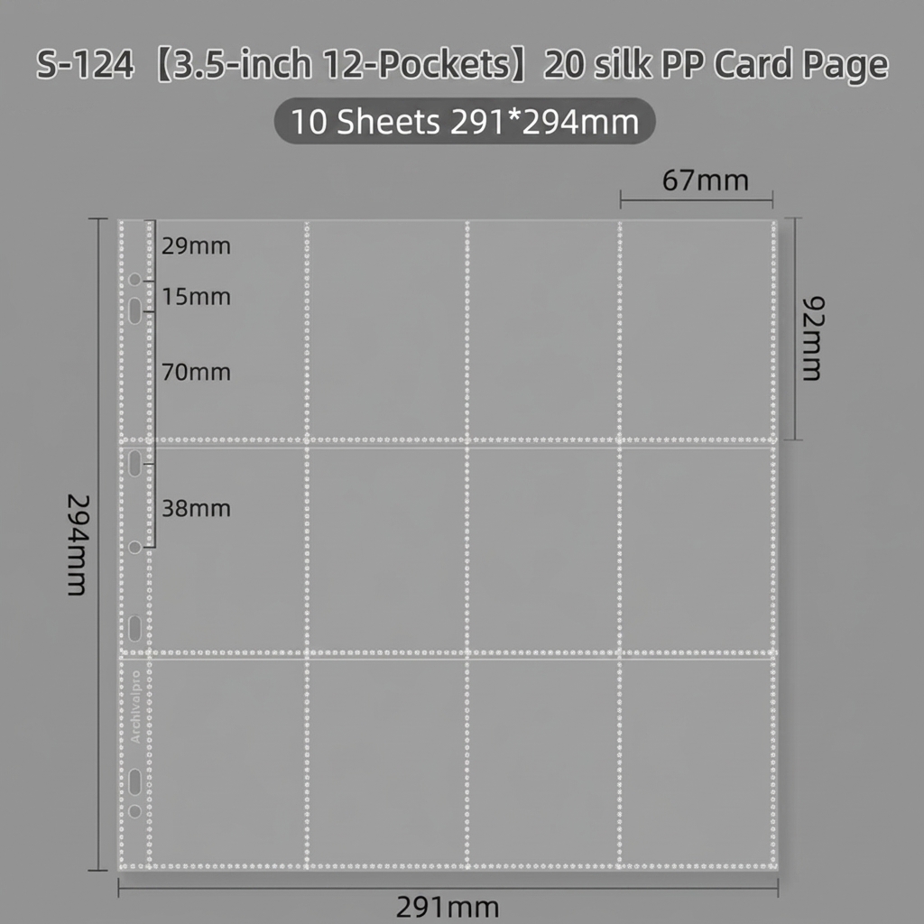 กระดาษ PP ขนาด 3.5 นิ้ว แบบ 12 ช่อง 10 แผ่น/แพ็ค 100 แพ็ค/กล่อง
