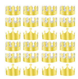 Couronnes en papier doré fête en vrac roi <span class=keywords><strong>princesse</strong></span> couronnes d'or chapeaux chapeaux <span class=keywords><strong>de</strong></span> fête en or pour enfants adultes célébration d'anniversaire bébé douche - Product Image 1