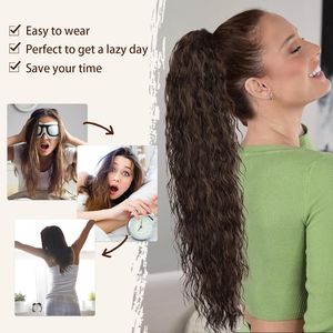 Peluca de cola de caballo rizada de alta temperatura de Henan con clips, cabello largo para un estilo de día relajado - Product Image 1