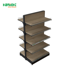 Highbright Multi-Level <b>Shelves</b> <b>Adjustable</b> Main Frame Retail Display Rack Varnished Finish - Product Image 3