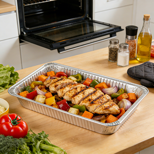 [50 unidades] Bandeja de aluminio tamaño completo para vaporera, 2.91 de profundidad, profunda - Product Image 1