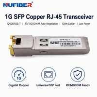 Módulo de Cobre SFP RJ45 10/100/1000Mbps 1.25G 1000BASE-T CAT5 UTP FTTX IP Ampliamente Compatible con Certificados RoHS CE FCC POE 4G
