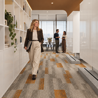 Dalles de moquette commerciales ignifuges de qualité supérieure, résistantes à l'usure, en mélange de nylon, modulaires, longues, pour bureau