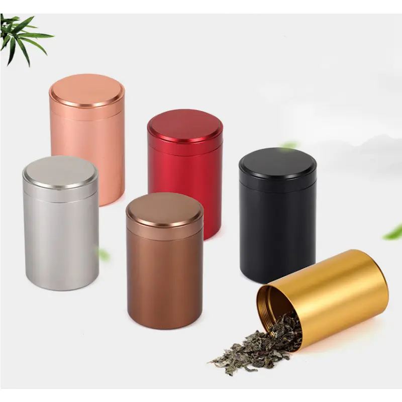 F-style Mini Round Tea Container Pretty Chinese Custom Coffee Bean Tin Jar Packaging Storage packing boxes
