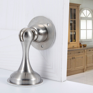 Yema Retenue de porte murale en acier inoxydable sans perçage, butée magnétique au design moderne, finition brossée - Product Image 4